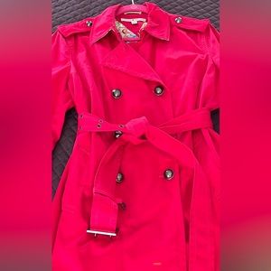 Womens Tommy Hilfiger double breasted trench coat, XL, pink.